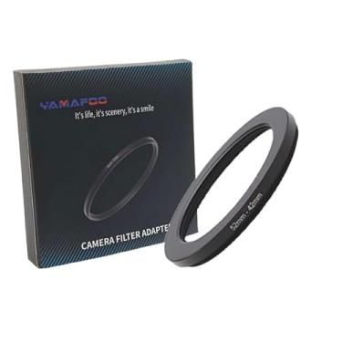 Imagem de Adaptador de anel de metal para cima/para baixo compatível com câmeras mirrorless DSLR Lens, conversor de rosca de filtro UV CPL ND, preto (52-42)