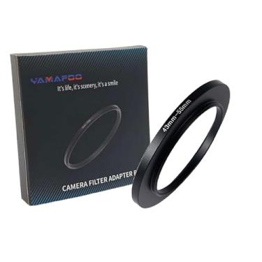 Imagem de Adaptador de anel de metal para cima/para baixo compatível com câmeras mirrorless DSLR Lens, conversor de rosca de filtro UV CPL ND, preto (43-55)