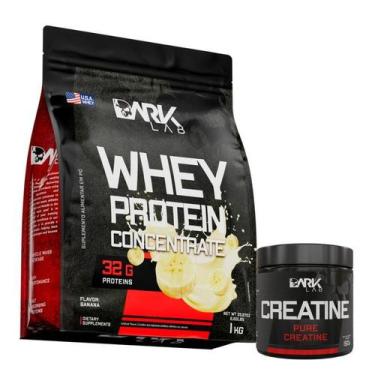 Imagem de Creatina 150g e Whey Concentrado 1kg Dark Lab, Banana, único