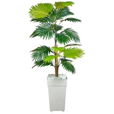 Imagem de Planta Artificial Arvore De Palmeira +Vaso Grande Decoração Casa Enfeite(Vaso Branco)