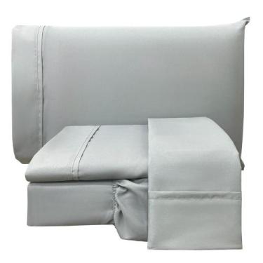 Imagem de Jogo de Lençol King Confort Micropercal 300 Fios Toque de Algodão 4 Pe