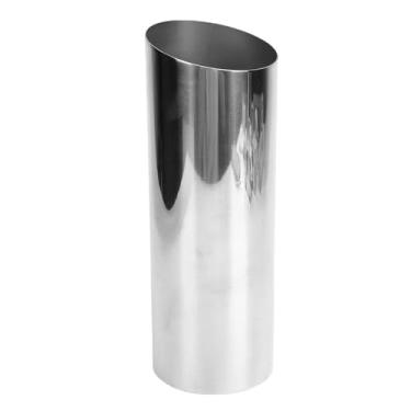 Imagem de Asixxsix Vaso de cilindro moderno, Vaso de flor de boca inclinada de aço inoxidável 3.0x8.3in, Decorativo metal flor arranjo titular para mesa de café, mesa de jantar, bancada (prata)