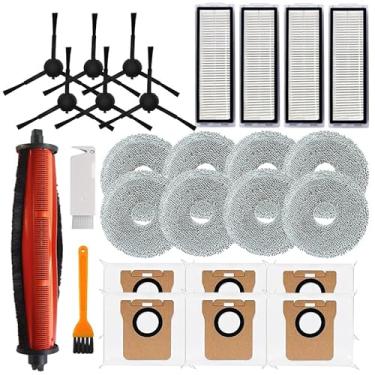 Imagem de Kit de acessórios de substituição compatível com aspirador de pó robô Xiaomi X20 Max, X20 Pro, inclui 1 escova principal antiembaraço + 6 escovas laterais + 4 filtros HEPA + 8 esfregões + 6 sacos de