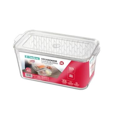 Imagem de Ordene - Organizador Plástico Clear de Geladeira Tamanho M de 4,6 Litros, Linha Utti