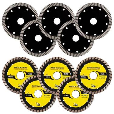 Imagem de Kit 10 Disco Serra Circular Lâmina 110mm Concreto Mármore