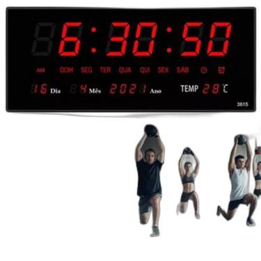 Imagem de Relógio Digital Led Grande Controle Ginásio - Atena