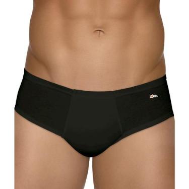 Imagem de Cueca Zorba Slip 172 Light 100% Algodão Com Abertura, G, Preto