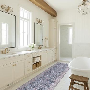 Imagem de Fame Rugs Tapete turco Lavável Vintage Oriental Inspirado Tradicional Tapete Pequeno Moderno Tapetes de Entrada Luxo Entrada Quarto Banheiro Cozinha (409CN, 2'5 x 6'9)