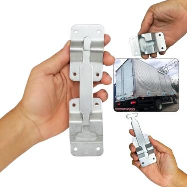 Imagem de Trava de Porta para Baú Caminhão Universal Reforçada Aço Zincado – Fecho Tipo Gancho Alta Resistência Antifurto Genérico