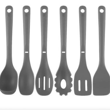 Imagem de NutriChef Conjunto de utensílios de cozinha de silicone – conjunto de utensílios de 8 peças com espátula, garfo de macarrão, colher sólida, colher com fenda e suporte de ferramentas, resistente ao