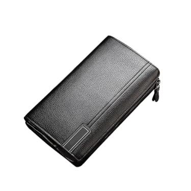 Imagem de Carteira masculina de couro, porta-cartão de crédito, bolso para moedas, carteira com proteção RFID, A, tamanho �nico