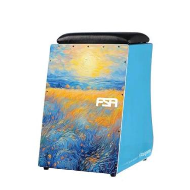 Imagem de Cajon FSA Instrumento de Percussão Profissional Feito à Mão - Graves Profundos, Som de Caixa Nítido, Madeira Brasileira, Design Ergonômico de Inclinação FC6668 ARTE