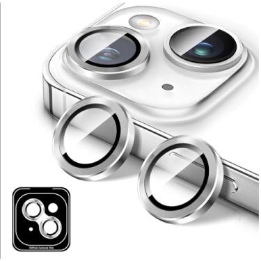 Imagem de Kucheed Protetor de lente de câmera compatível com iPhone 16e, protetor de tela de vidro temperado, anéis individuais de metal de alinhamento automático, acessórios de telefone HD