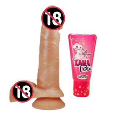 Imagem de Prótese Maciça Ponto G com Escroto Ventosa Veias Salientes 16 cm X 3,5