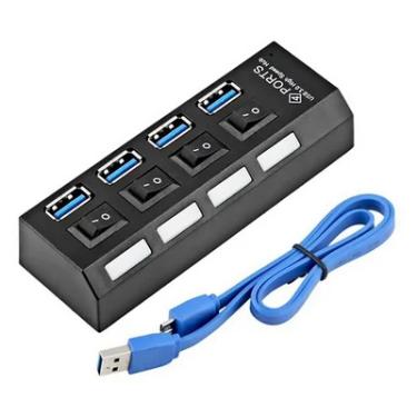 Imagem de Hub Usb 3.0 4 Portas Chaveado.