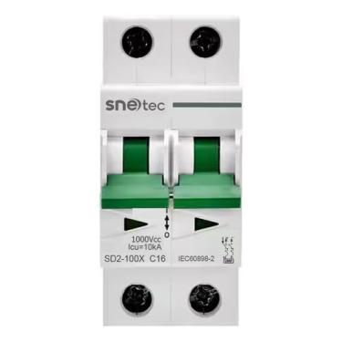 Imagem de SNETEC - Disjuntor Snetec 2P 1000V 10A - 63A DC Proteção Fotovoltaico - 16A
