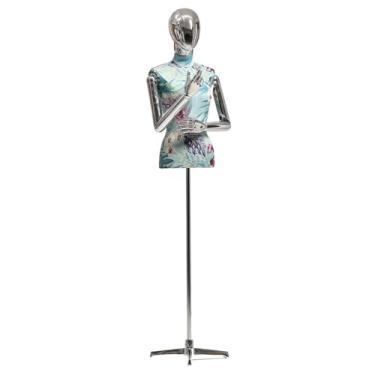 Imagem de Mannequin Torso de manequim feminino com altura ajustável de 55,11 a 74,8 polegadas, cabeça e braço galvanizados podem girar 360 ° e podem ser desmontados(Blue)