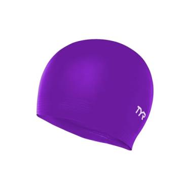Imagem de TYR Touca de natação de látex para mulheres e homens - chapéu de natação de treinamento e recreação com uma estrutura de látex durável - ajuste hidrodinâmico