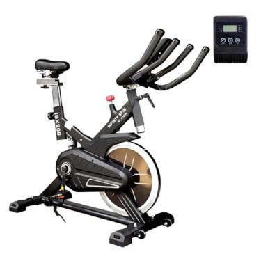 Imagem de Bicicleta Ergométrica Spinning Residencial Silenciosa com Painel LCD, 15 Níveis de Tensão e Flywheel de 11kg