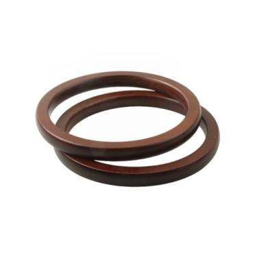 Imagem de MAHAVIMOKSA 4 pacotes de alças redondas de madeira para bolsa de mão substituição de alça (castanho/castanho)