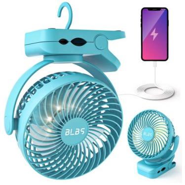 Imagem de Ventilador de acampamento BLBS 12000mAh com luz LED 65 horas de bateri