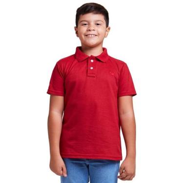 Imagem de Camisa Polo Infantil Menino Manga Curta Algodão - Daze Modas, Vermelho
