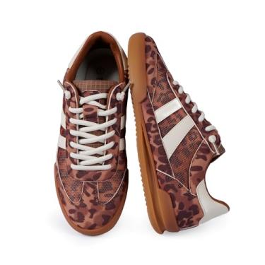 Imagem de Tigeridea Tênis feminino moderno, respirável, bico fechado, cadarço, A-leapord, 38