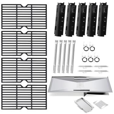 Imagem de Adviace Peças de reposição para churrasqueira Charbroil 463230515 463230514 463239915 463230513 463230512 6 queimadores, bandeja de graxa, grelhas, queimadores e tubos de transporte para Char-Broil