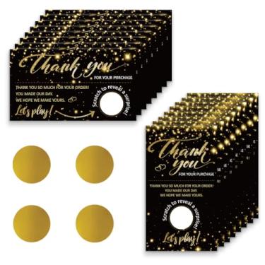 Imagem de PLIGREAT 120 peças cartões de agradecimento raspar cartões de presente em branco para pequenas empresas cartões com adesivos surpresa especial raspar bilhetes DIY cartão de cupom para spa beleza