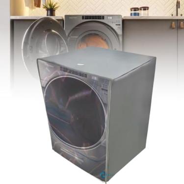 Imagem de CAPA PARA MÁQUINA DE LAVAR BRASTEMP 15KG TRANSPARENTE (CINZA)