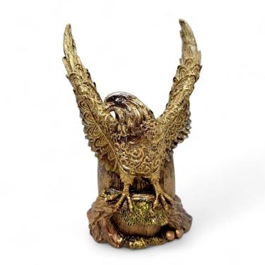 Imagem de Enfeite Águia Dourada Porta Decoração com Brilho 16 cm