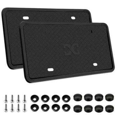 Imagem de Moldura de matrícula XCLPF Silicone Black, pacote com 2 unidades, à pr