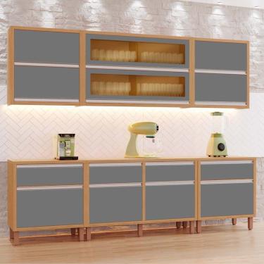 Imagem de Cozinha Completa Modulada Tuboarte Maite 100% MDF com 2 Balcão Pequeno 10 portas 4 Gavetas