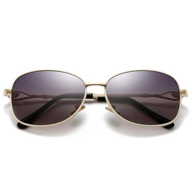 Imagem de SUNGAIT Óculos de sol modernos com laço polarizado para mulheres, retrô, vintage, oval, proteção UV, Armação branca/lente gradiente cinza