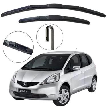 Imagem de Kit Palheta Dianteira Fit 2004 a 2008 Limpador de Parabrisa de Silicon