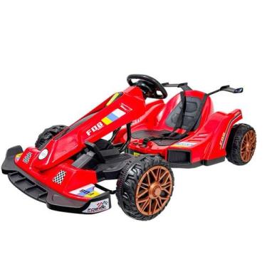Imagem de Carrinho Elétrico Infantil 12v Kart Corrida Vermelho - Good Mood