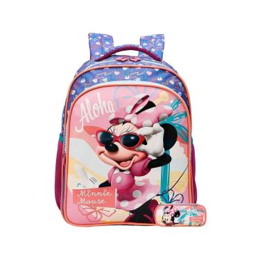 Imagem de Kit Escolar Mochila Costas P + Estojo Triplo Minnie Mouse