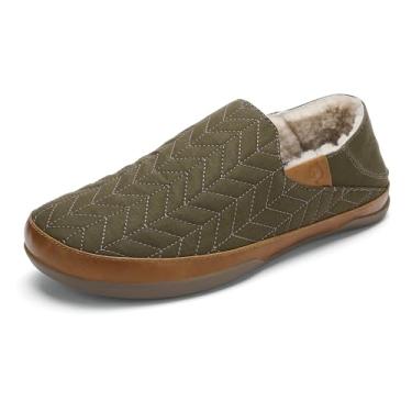 Imagem de OLUKAI Hanohano Chinelo masculino, lona encerada resistente ao clima, solas de borracha para uso interno e externo, durável e confortável, Casca, 46