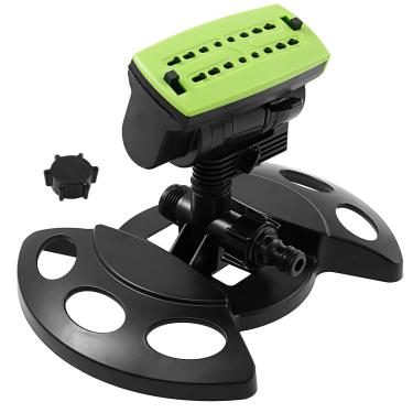 Imagem de XDINGYY Aspersor de plástico ABS para gramado com rotação automática, modo ajustável, irrigador de grama oscilante com base pesada para flores e vegetais