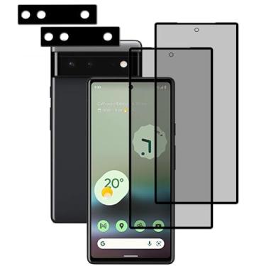 Imagem de HKKAIS [Pacote com 2-2 protetores de tela de privacidade, projetado para Google Pixel 6A, antiespião, filme de vidro temperado privado, pacote com 2 unidades