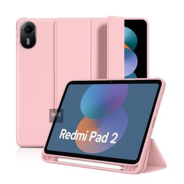 Imagem de Capa Case Premium para Redmi Pad 2 2025 com Compartimento para Pencil Anti-Impacto Tampa Magnética (ROSA)