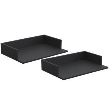 Imagem de Kit 2 Suportes Suspensos Para Micro-Ondas 60X40cm Preto - LYAM DECOR