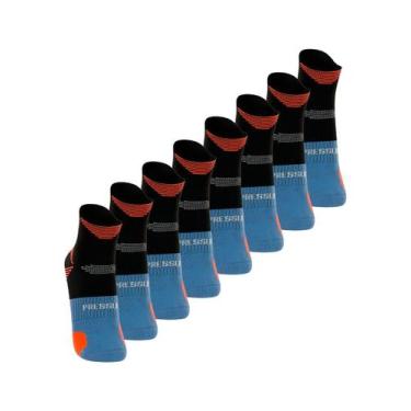 Imagem de Kit com 8 Pares de Meias Performance Running Lupo 15424-001, Preto, 41