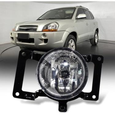 Imagem de CHELANGHU Conjunto de luz de neblina para Hyundai Tucson 2005 2006 2007 2008 2009 2010 2011 2012, com lâmpada, preto e transparente, acessórios Hyundai Tucson halogênio, 92201-2E000, lado esquerdo do