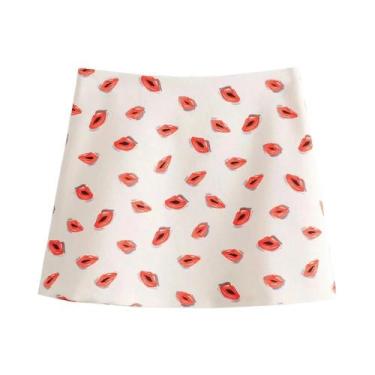 Imagem de Conjunto De Camisa Solta De Botão Único Com Lapela E Saia Ultra Curta 