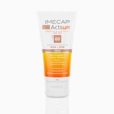 Imagem de Imecap Actsun FPS 60 50g - Protetor Solar Facial Cor Média com Ácido Hialurônico