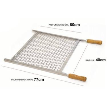 Imagem de Grelha Churrasco Churrasqueira 40Cm X 60Cm Aço Galvanizado