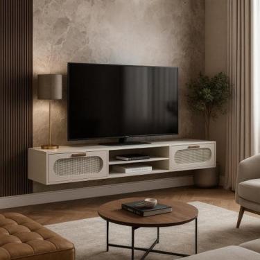 Imagem de Rack Santorini Suspenso 2 Gavetas para TV até 65 polegadas com 180cm d