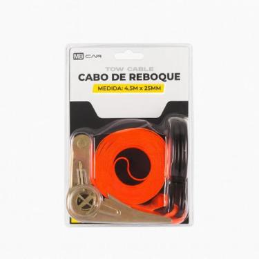Imagem de Cabo Reboque Carro Barco Fita Cinta Catraca Carga 4,5mX25mm - Tec Stor
