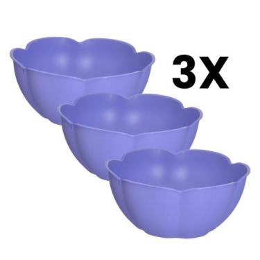 Imagem de Conjunto com 3 Fruteira Saladeira Travessa Grande De Plástico 2,5 Litr